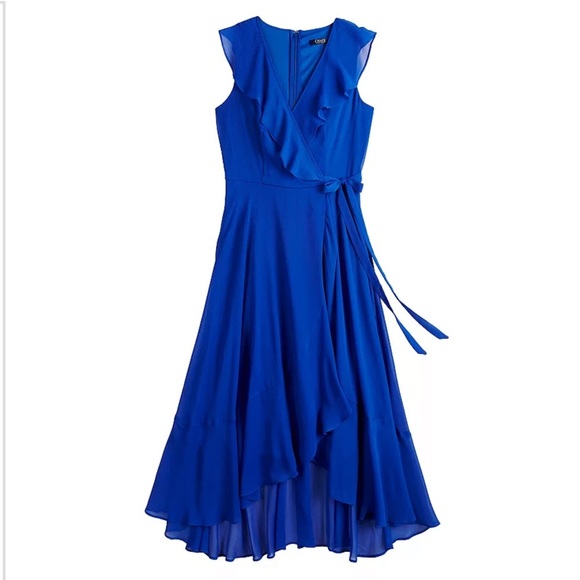 Chaps Dresses & Skirts - Women's Chaps Cross-Front Ruffle V-Neck Dress - 12